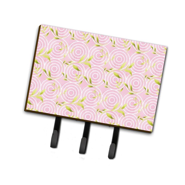 Jensendistributionservices Gemoetric Circles on Pink Watercolor Leash or Key Holder, 6 x 2 x 9 in. MI1717067 - main